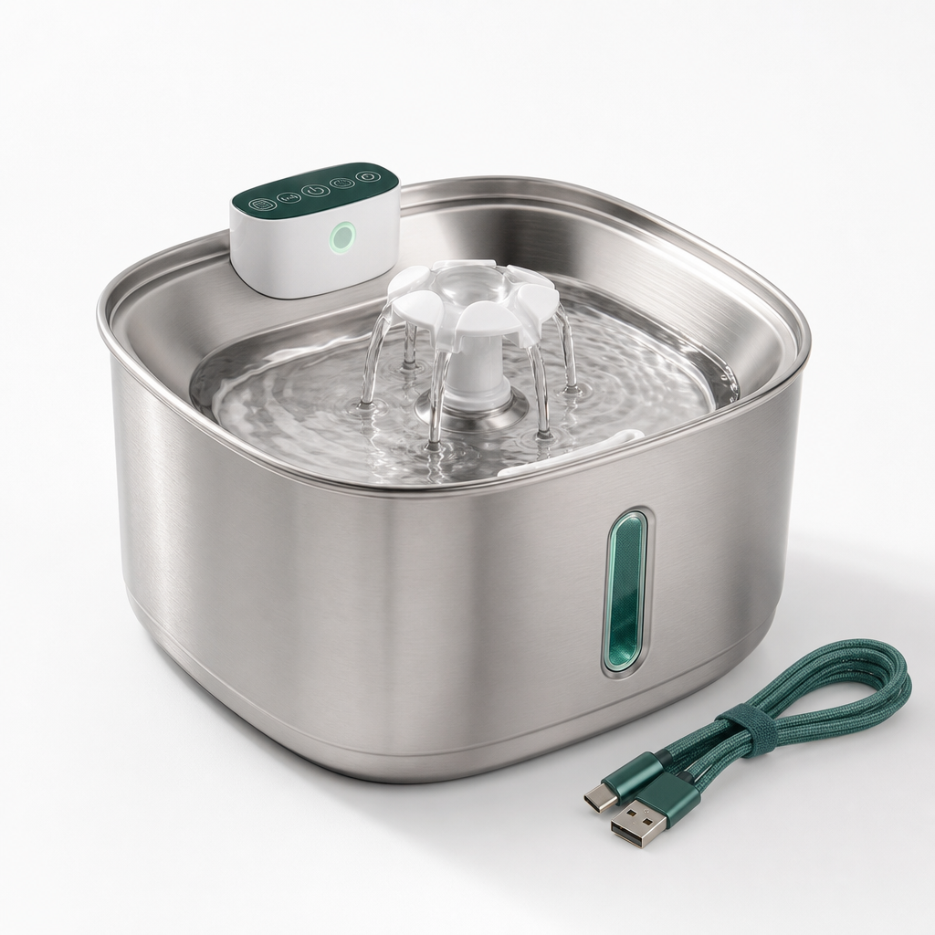 3.2L Stainless Steel Cordless Cat Water Fountain