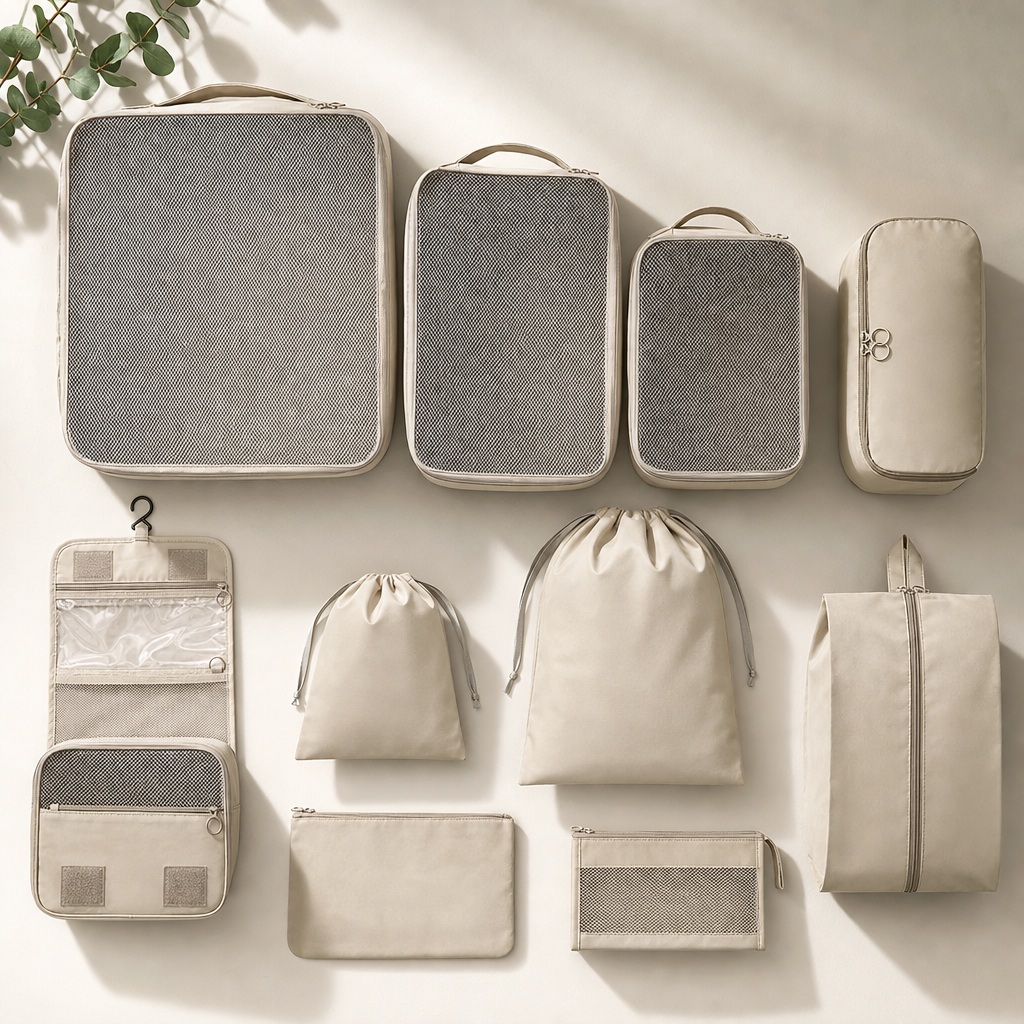 Foldable Polyester Travel Packing Cube Set