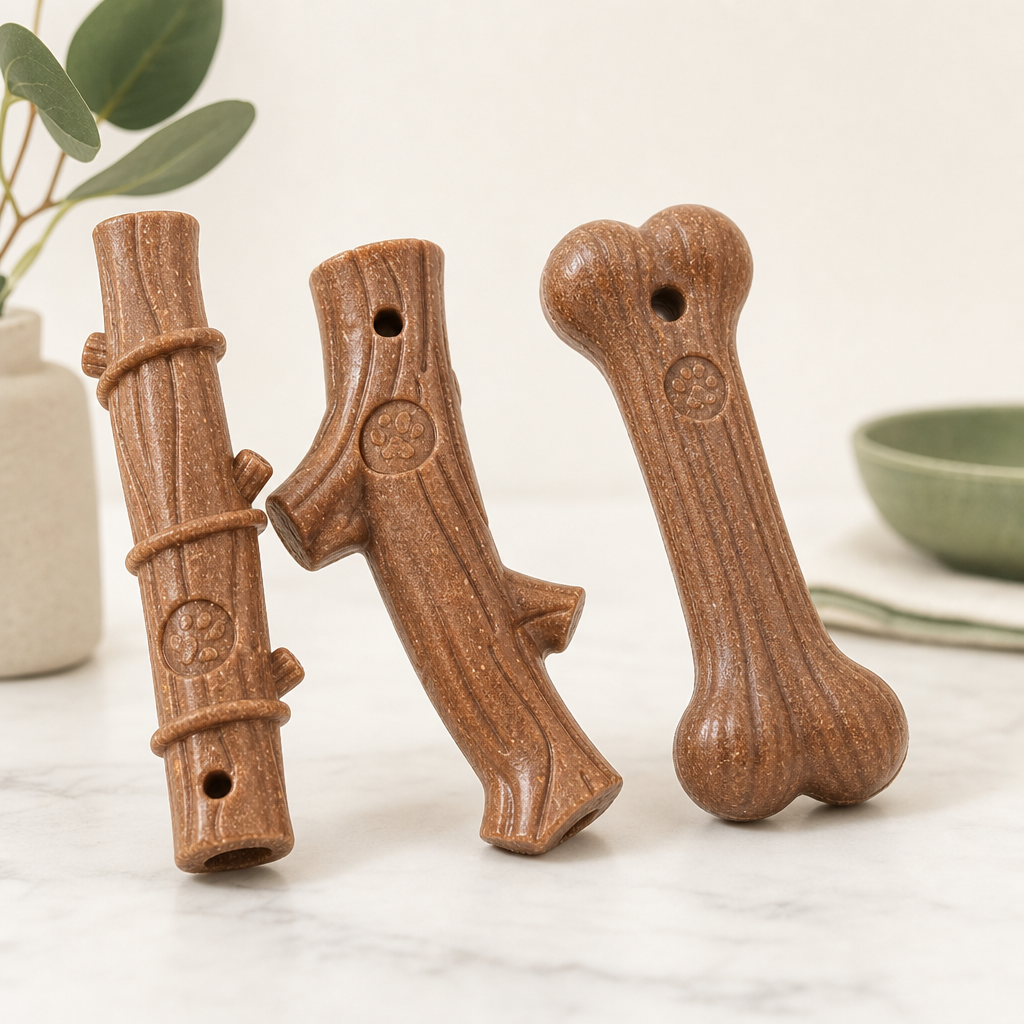 PP Dog Chew Toy for Teething, Natural Shape Options