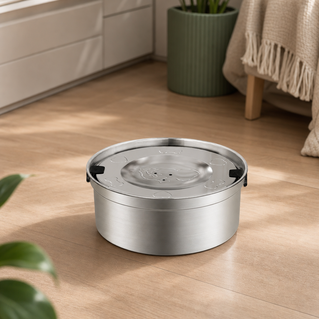 Stainless Steel Floating Cat & Dog Water Bowl