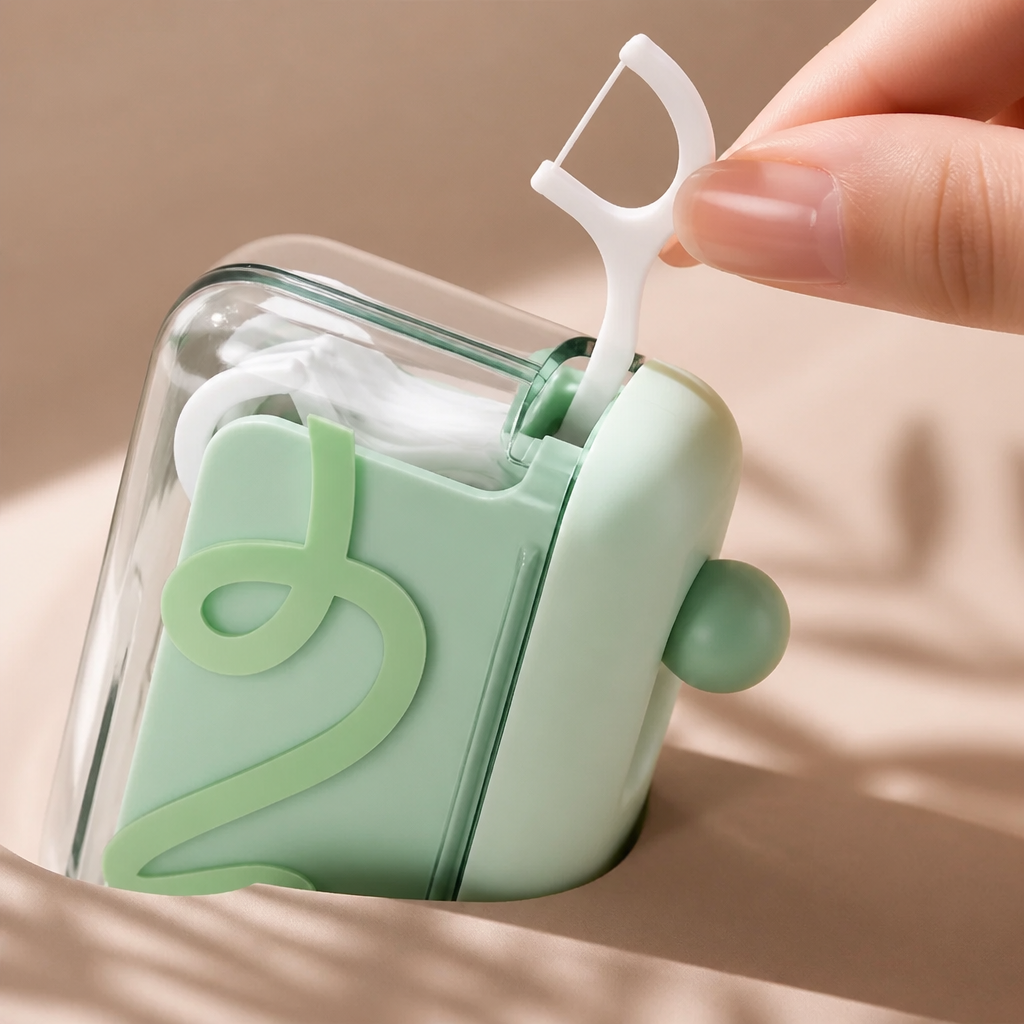 Portable Pop-Up Floss Pick Case with Disposable Picks - Image 2