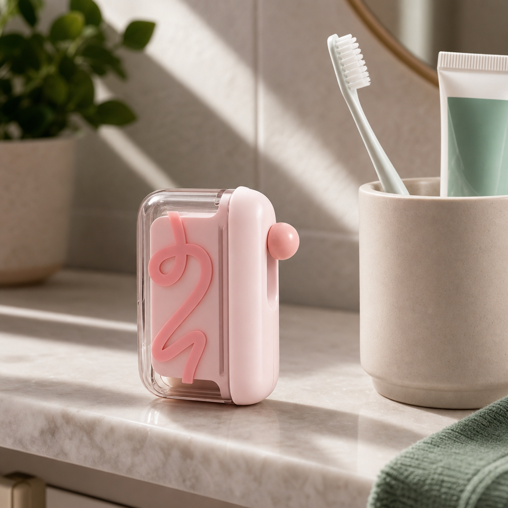 Portable Pop-Up Floss Pick Case with Disposable Picks - Image 4