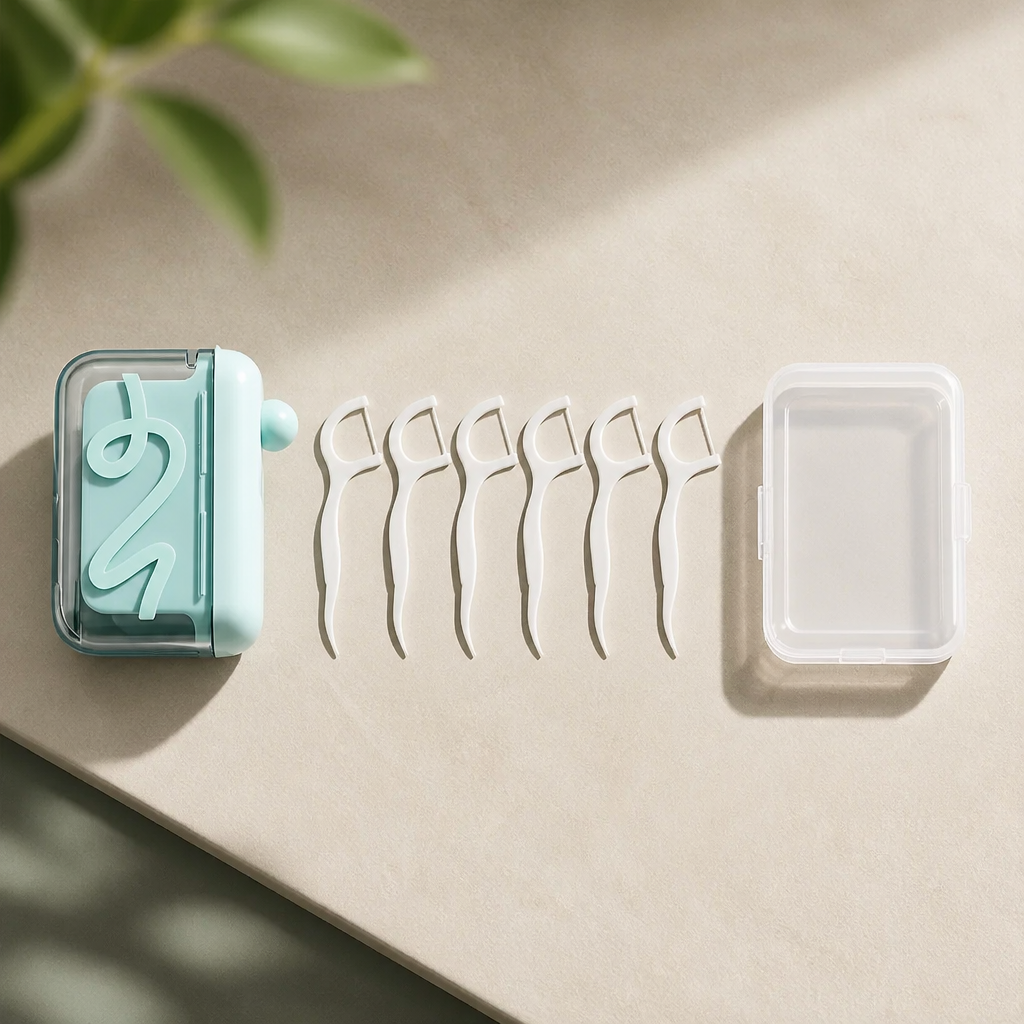 Portable Pop-Up Floss Pick Case with Disposable Picks - Image 5