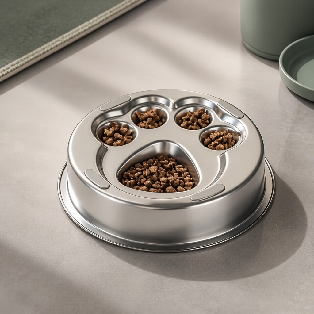 18 cm Stainless Steel Slow Feeder Dog Bowl